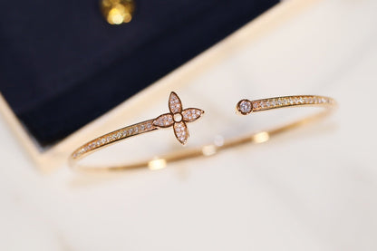 [Lumi Jewellery]IDYLLE GOLD OPEN BRACELET DIAMOND PAVED