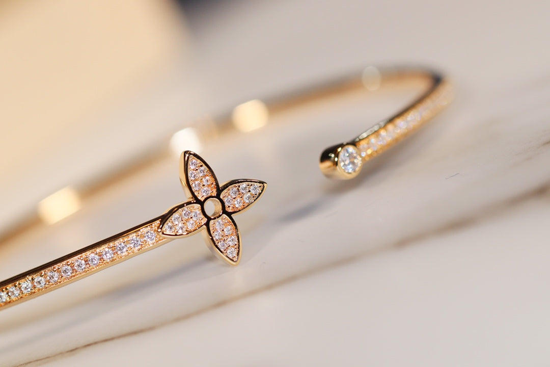 [Lumi Jewellery]IDYLLE GOLD OPEN BRACELET DIAMOND PAVED