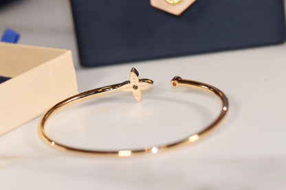 [Lumi Jewellery]IDYLLE GOLD OPEN BRACELET DIAMOND PAVED