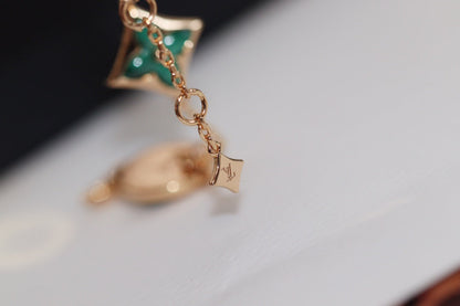 [Lumi Jewellery]STAR AND SUN 4 MOTIF PINK GOLD MALACHITE BRACELET