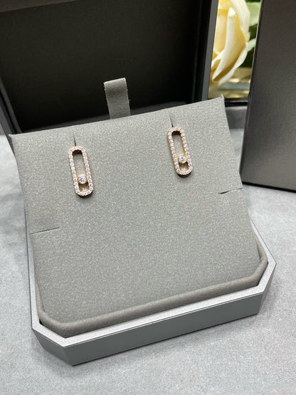 [Lumi]MOVE UNO STUD DIAMOND PAVED EARRINGS