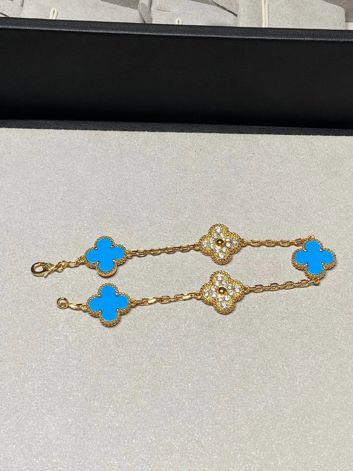 [Lumi Jewellery] CLOVER 5 MOTIF BLUE AGATE BRACELET COLLECTION