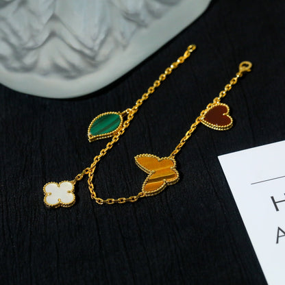 [Lumi Jewellery]LUCKY SPRING 5 MOTIF GOLD BRACELET