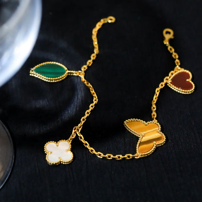 [Lumi Jewellery]LUCKY SPRING 5 MOTIF GOLD BRACELET