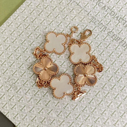 [Lumi Jewellery]CLOVER WHITE PEARL MOP 5 MOTIF BRACELET COLLECTION