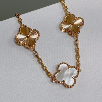 [Lumi Jewellery]CLOVER WHITE PEARL MOP 5 MOTIF BRACELET COLLECTION