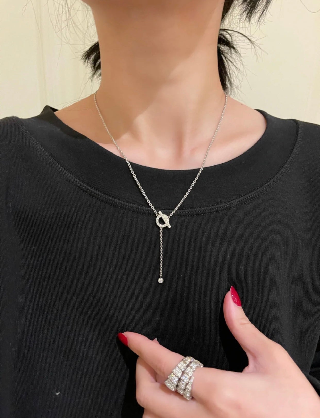 [Lumi Jewellery]FINESSE SILVER DIAMOND NECKLACE