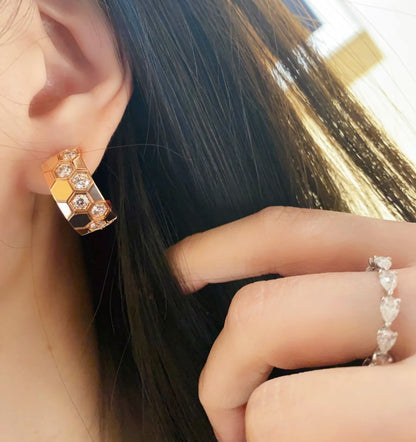 [Lumi Jewellery]BEE LOVE DIAMOND HOOP EARRINGS