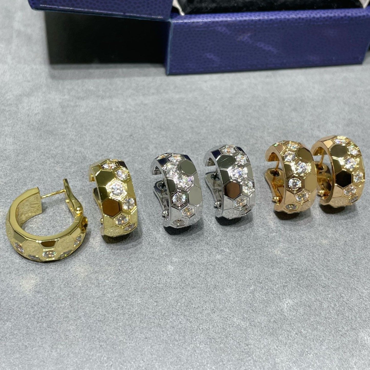 [Lumi Jewellery]BEE LOVE DIAMOND HOOP EARRINGS