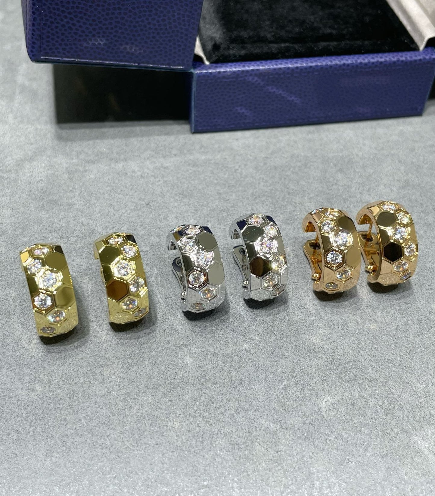 [Lumi Jewellery]BEE LOVE DIAMOND HOOP EARRINGS