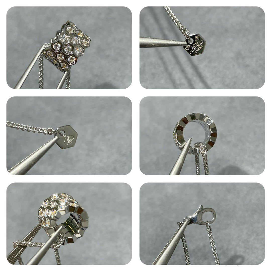 [Lumi Jewellery]BEE LOVE DIAMOND PAVED 3 ROW NECKLACE