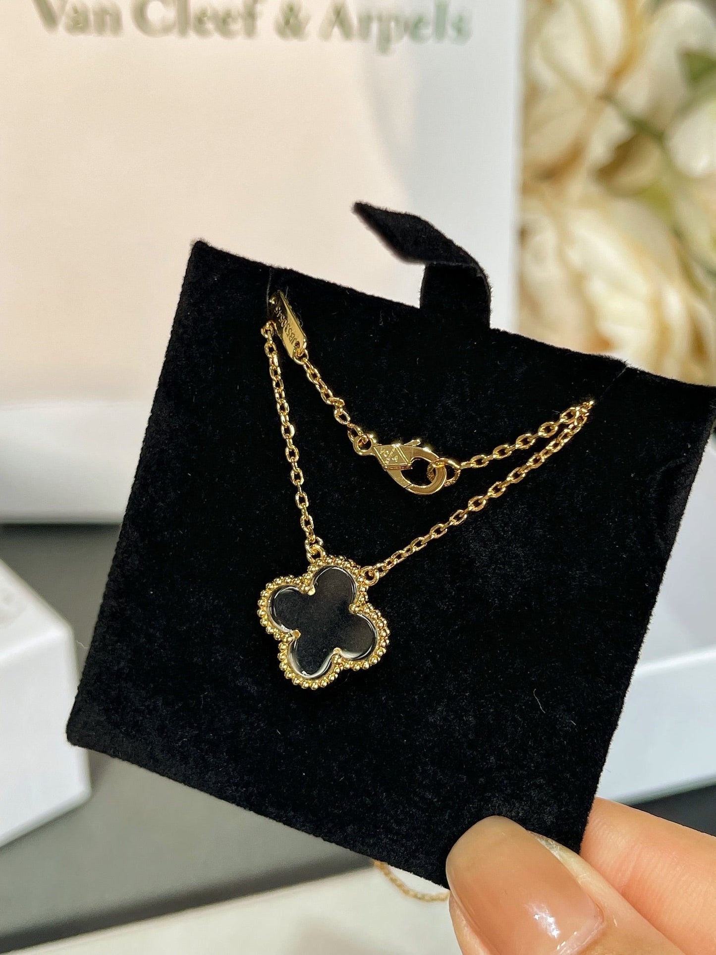 [Lumi Jewellery]CLOVER ROCK CRYSTAL ROSE GOLD NECKLACE