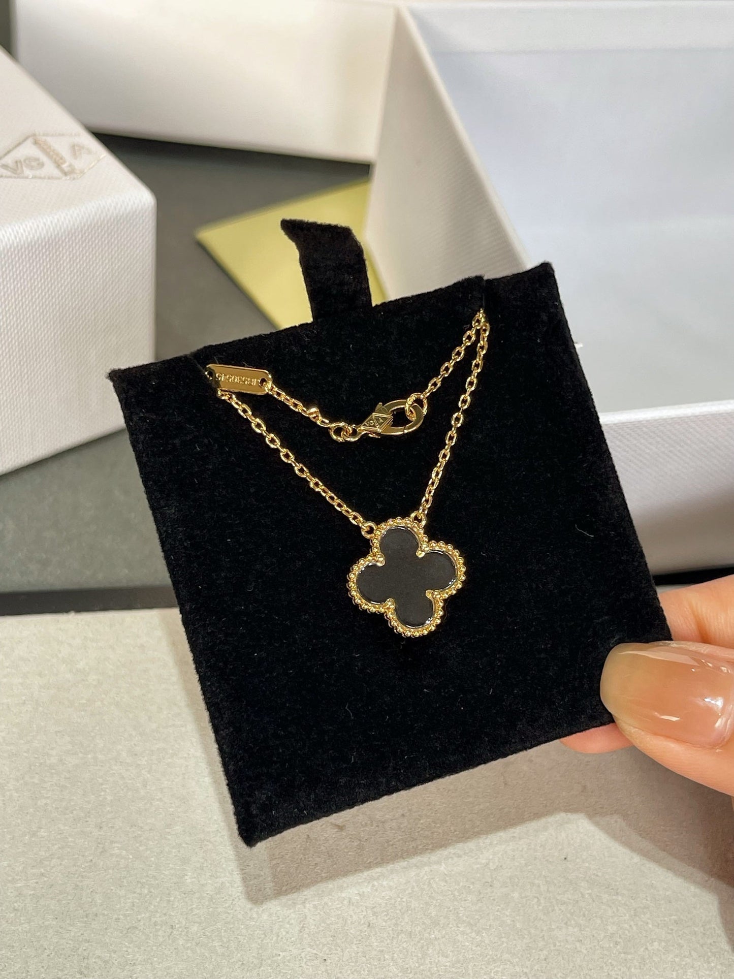 [Lumi Jewellery]CLOVER ROCK CRYSTAL ROSE GOLD NECKLACE
