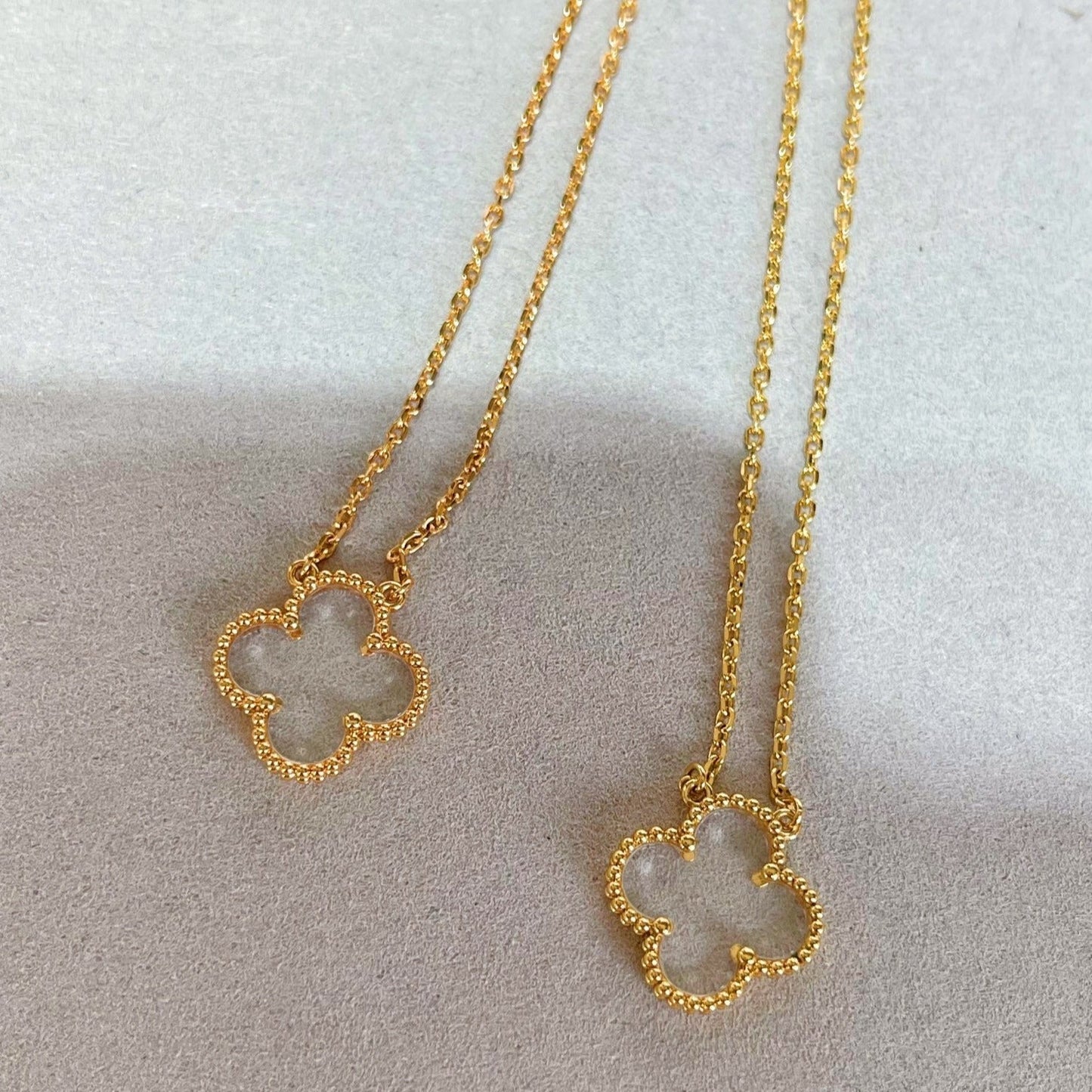 [Lumi Jewellery]CLOVER ROCK CRYSTAL ROSE GOLD NECKLACE
