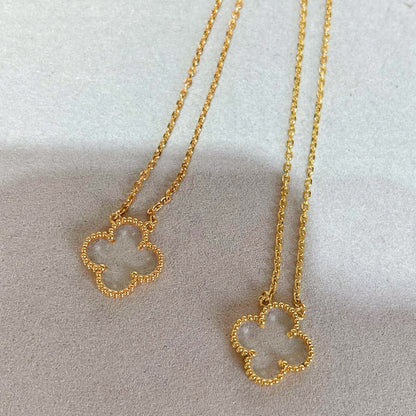 [Lumi Jewellery]CLOVER ROCK CRYSTAL ROSE GOLD NECKLACE