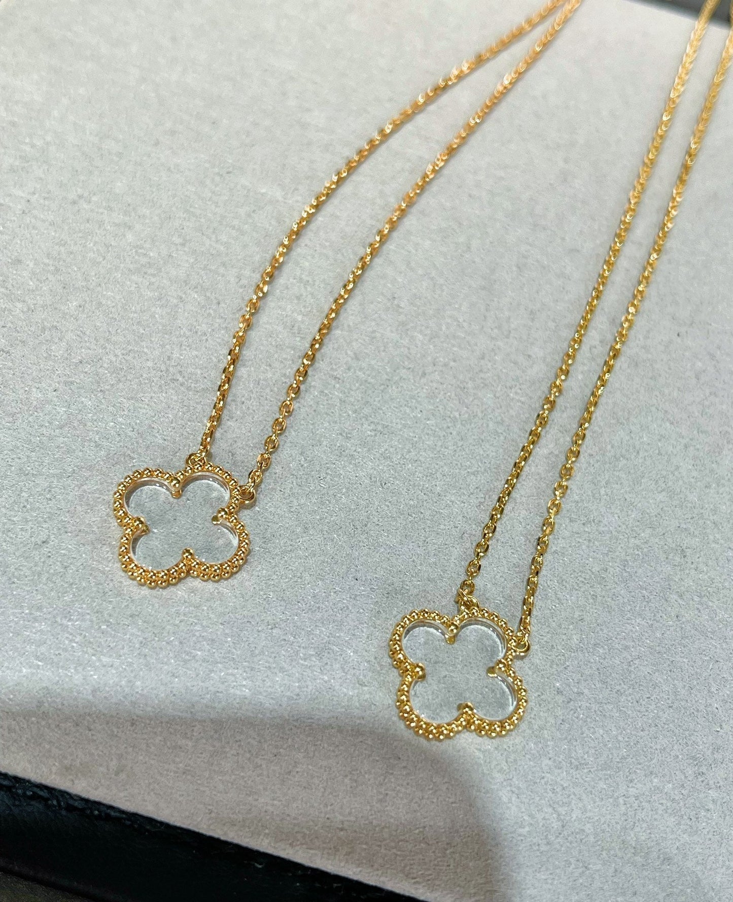 [Lumi Jewellery]CLOVER ROCK CRYSTAL ROSE GOLD NECKLACE