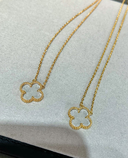 [Lumi Jewellery]CLOVER ROCK CRYSTAL ROSE GOLD NECKLACE