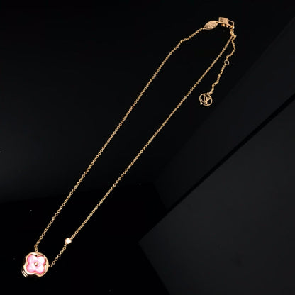 [Lumi Jewellery]COLOR BLOSSOM PINK MOP SUN GOLD NECKLACE