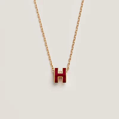 [Lumi Jewellery]HM CLIC RED ENAMEL GOLD NECKLACE