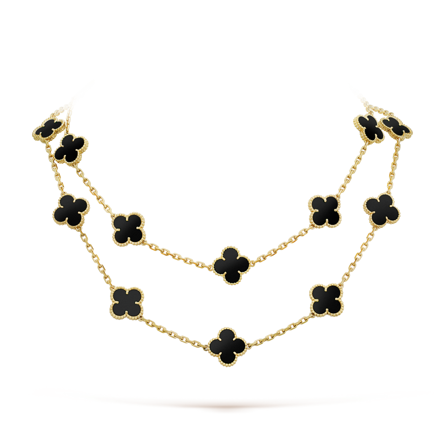 [Lumi Jewellery]CLOVER 20 MOTIFS ONYX NECKLACE