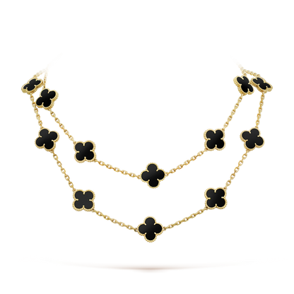 [Lumi Jewellery]CLOVER 20 MOTIFS ONYX NECKLACE