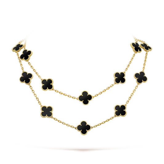 [Lumi Jewellery]CLOVER 20 MOTIFS ONYX NECKLACE