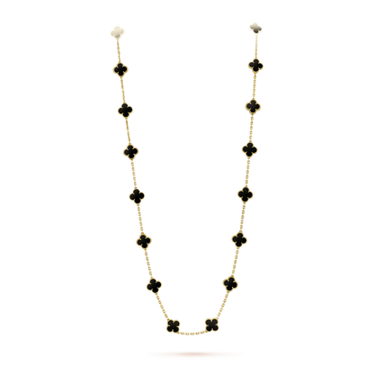 [Lumi Jewellery]CLOVER 20 MOTIFS ONYX NECKLACE