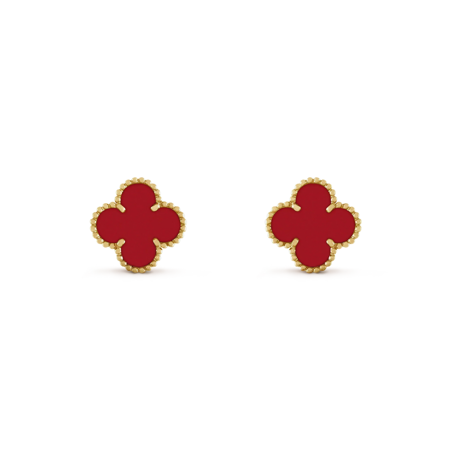 [Lumi Jewellery]CLOVER MINI 9.5MM CARNELIAN EARRINGS