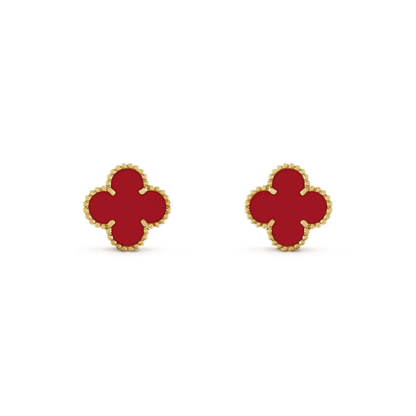 [Lumi Jewellery]CLOVER MINI 9.5MM CARNELIAN EARRINGS
