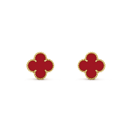 [Lumi Jewellery]CLOVER MINI 9.5MM CARNELIAN EARRINGS