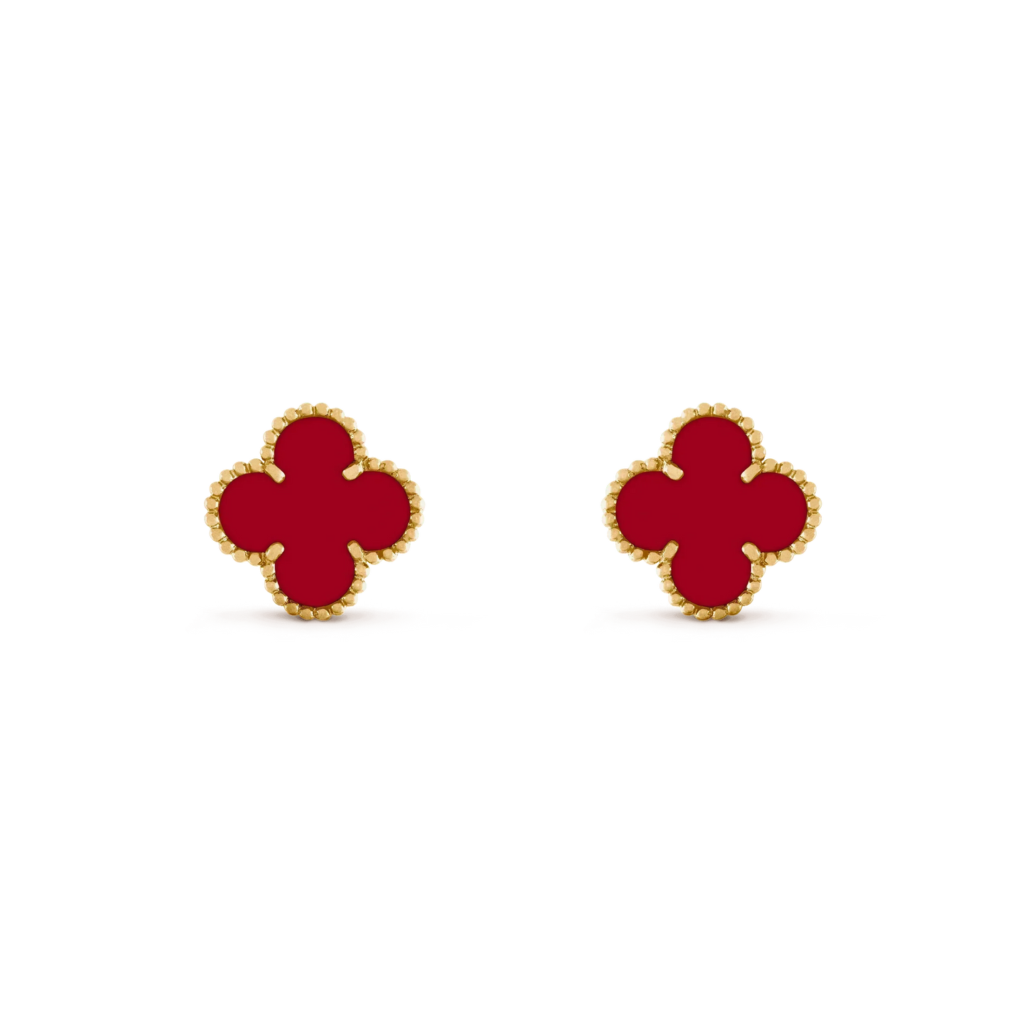 [Lumi Jewellery]CLOVER MEDIUM 1 MOTIFS CARNELIAN  EARRINGS