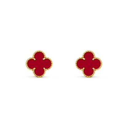 [Lumi Jewellery]CLOVER MEDIUM 1 MOTIFS CARNELIAN  EARRINGS