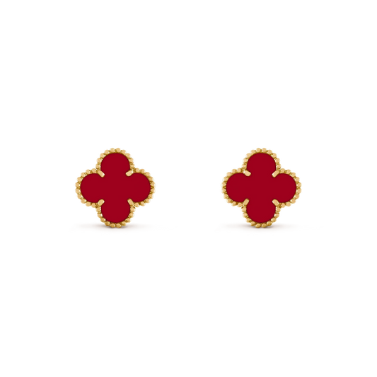 [Lumi Jewellery]CLOVER MEDIUM 1 MOTIFS CARNELIAN  EARRINGS