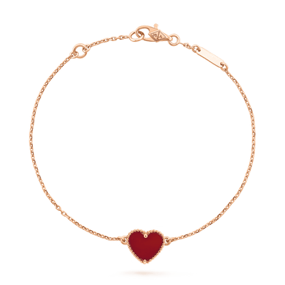 [Lumi Jewellery]HEART CARNELIAN PINK GOLD BRACELET