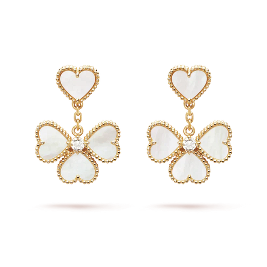 [Lumi Jewellery]CLOVER SWEET WHITE MOP EARRINGS