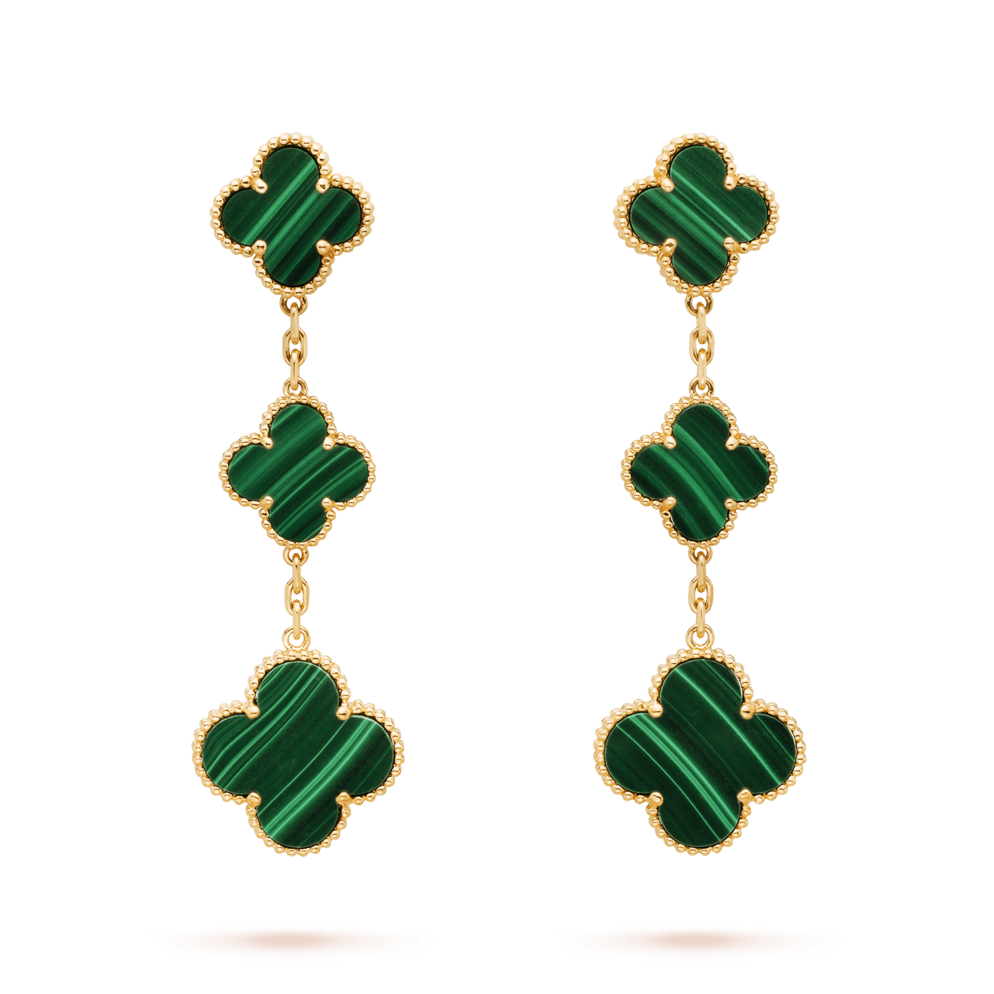 [Lumi Jewellery]CLOVER MALACHITE 3 MOTIFS GOLD