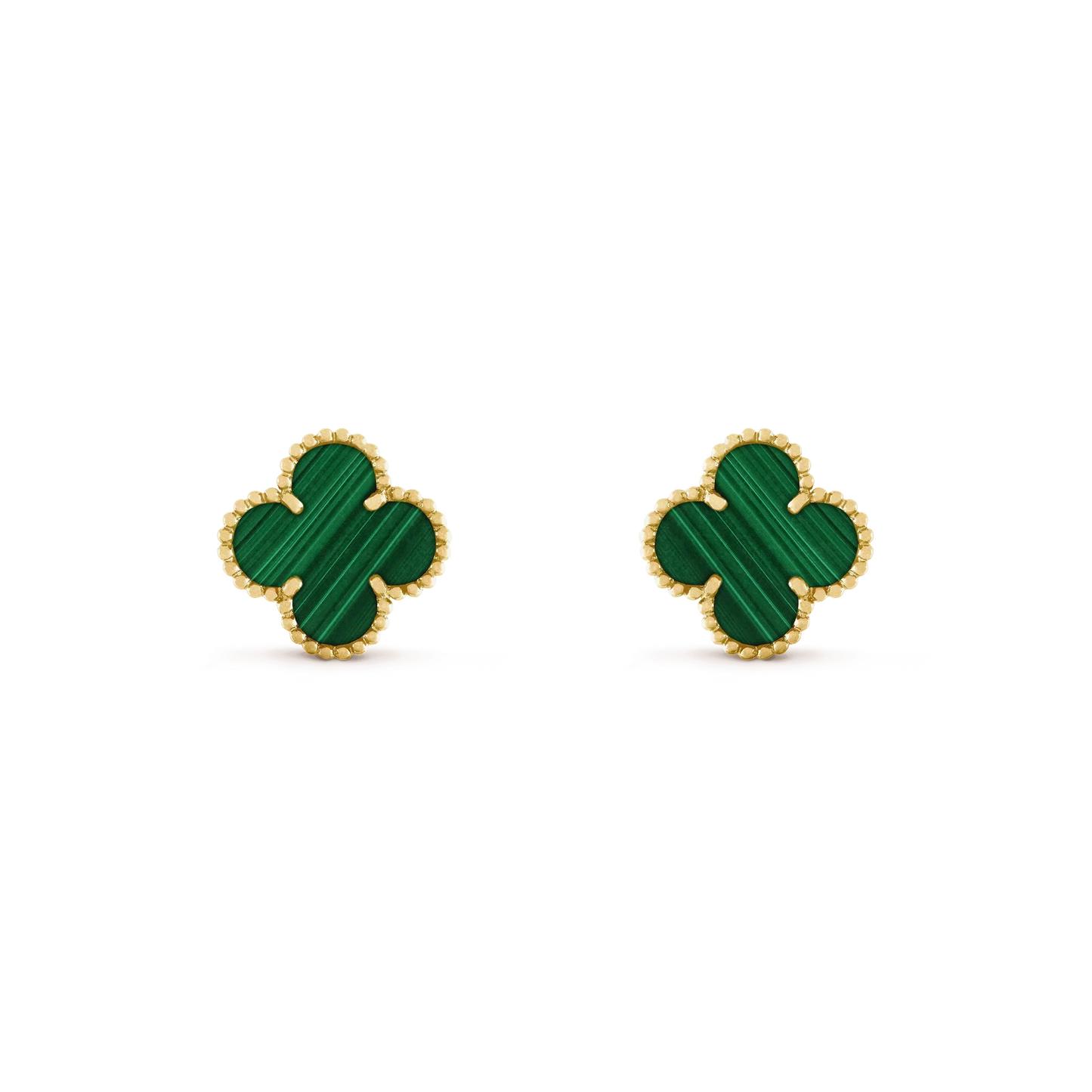 [Lumi Jewellery]CLOVER MEDIUM 1 MOTIFS MALACHITE  EARRINGS