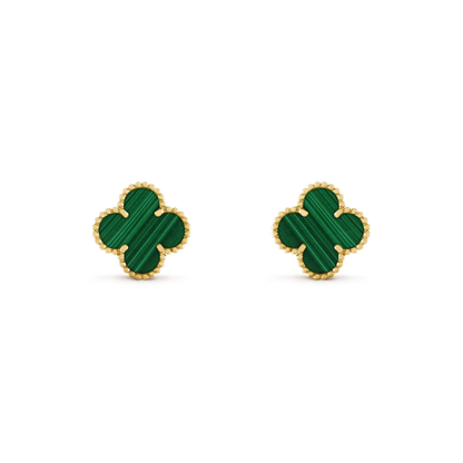 [Lumi Jewellery]CLOVER MEDIUM 1 MOTIFS MALACHITE  EARRINGS