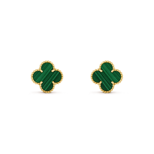 [Lumi Jewellery]CLOVER MEDIUM 1 MOTIFS MALACHITE  EARRINGS