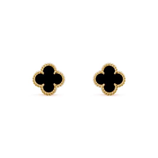 [Lumi Jewellery]CLOVER MINI 9.5MM BLACK MOP EARRINGS