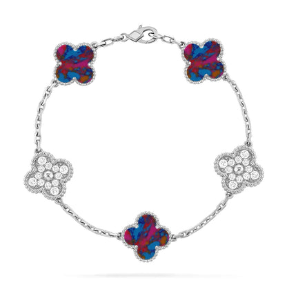 [Lumi Jewellery]CLOVER 5 MOTIF COLOR GEMSTONES BRACELET COLLECTION