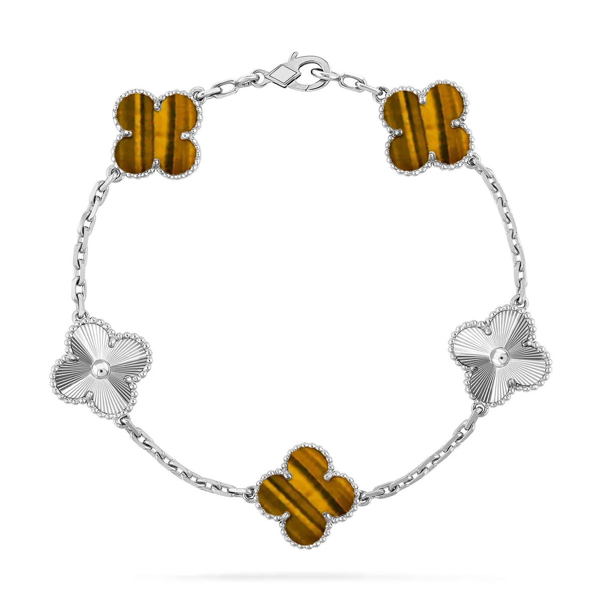 [Lumi Jewellery] CLOVER 5 MOTIFS TIGER EYE BRACELET COLLECTION