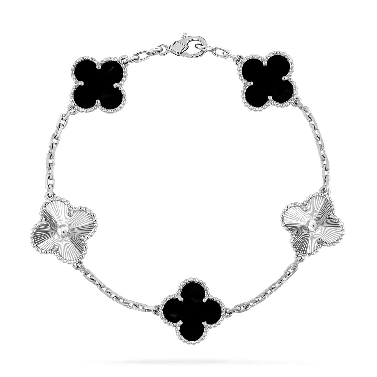 [Lumi Jewellery] CLOVER 5 MOTIF ONYXS BRACELET COLLECTION