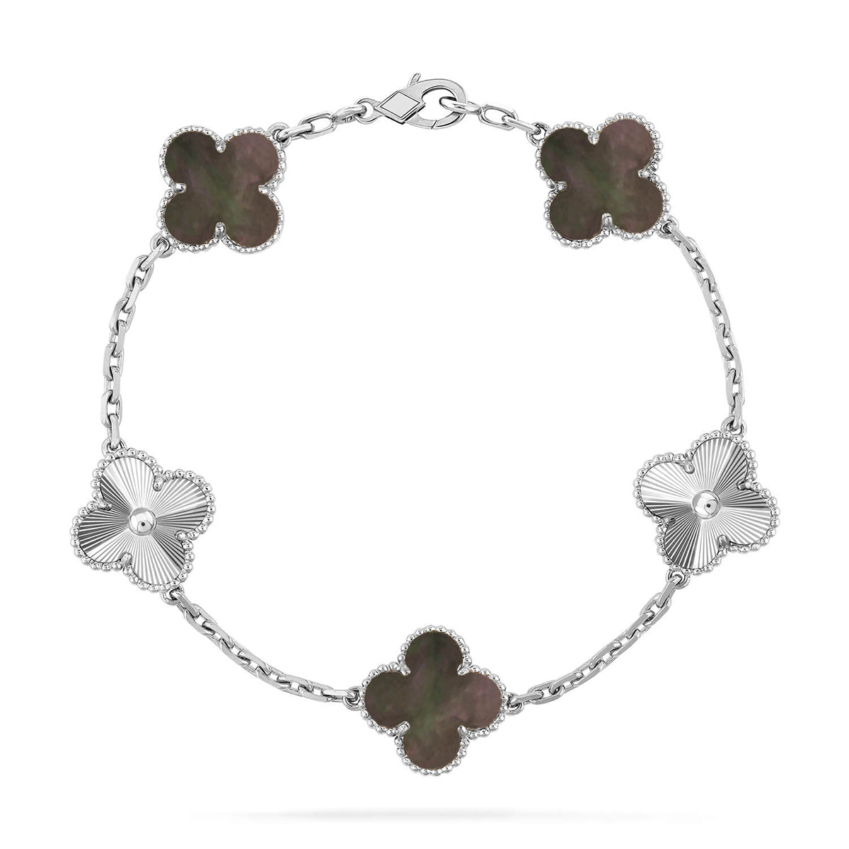 [Lumi Jewellery] CLOVER 5 MOTIF GRAY MOP BRACELET COLLECTION
