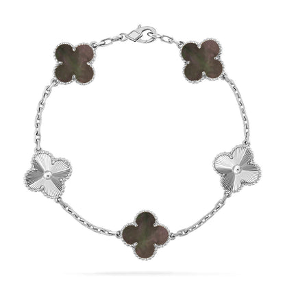 [Lumi Jewellery] CLOVER 5 MOTIF GRAY MOP BRACELET COLLECTION