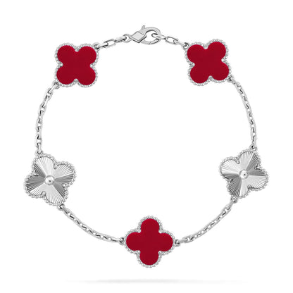 [Lumi Jewellery] CLOVER 5 MOTIF RED CORNELIAN BRACELET COLLECTION