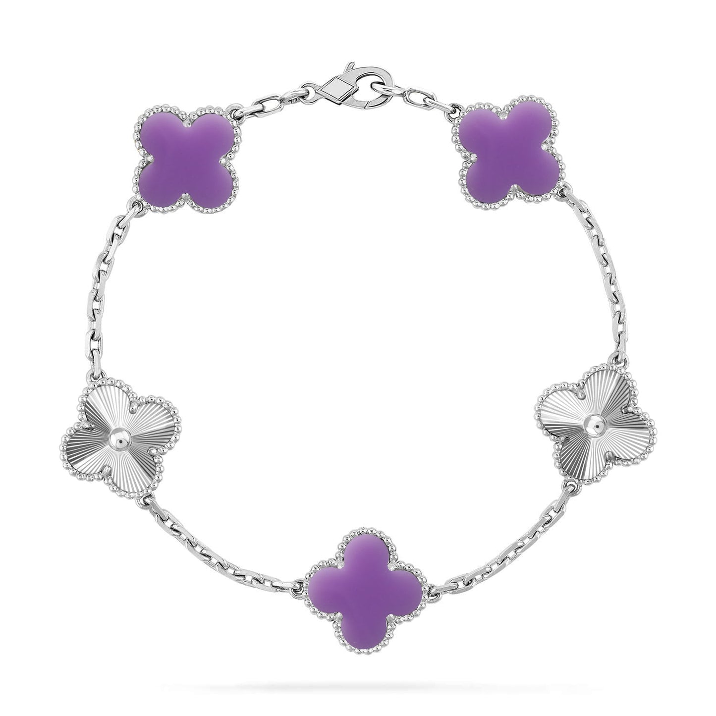 [Lumi Jewellery]CLOVER 5 MOTIF LIGHT PURPLE BRACELET COLLECTION