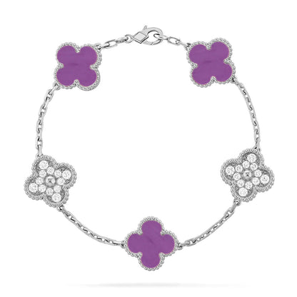 [Lumi Jewellery] CLOVER 5 MOTIF VIOLET BRACELET COLLECTION