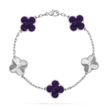 [Lumi Jewellery]CLOVER 5 MOTIF PURPLE STRIPES BRACELET COLLECTION