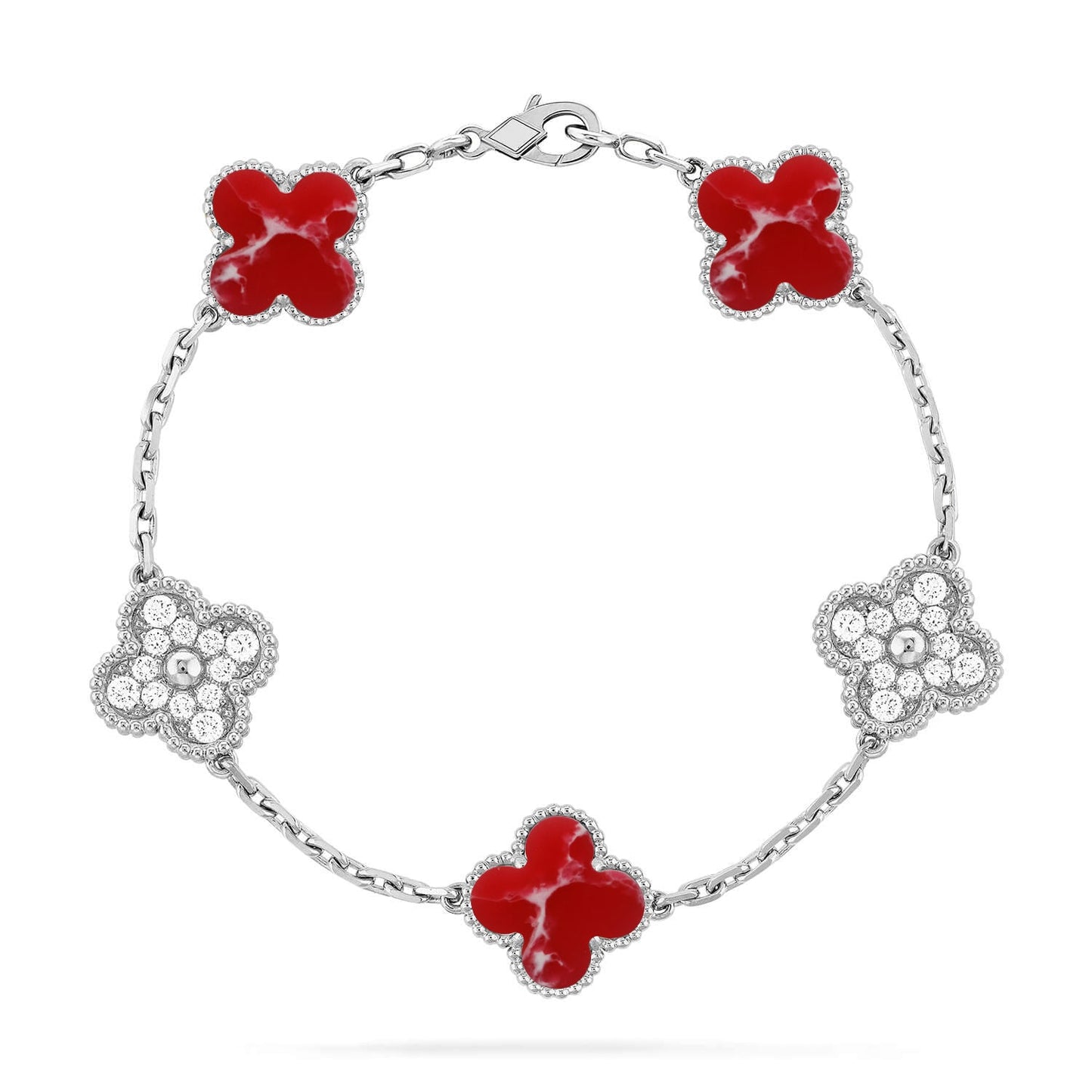 [Lumi Jewellery]CLOVER 5 MOTIF RED PATTERN BRACELET COLLECTION